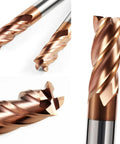 ASNOMY 8pc carbide end mill set, AlTiN coated copper-colored 4-flute cutters, sizes 2-12 mm