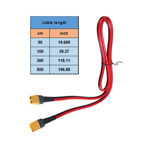 Top Shelf Heavy Duty Male To Female Extension Cord Pure Copper Core Delivers Rock Solid Contacts For Rc Rigs And Battery Packs At 12Awg 16 Feet Long showing red and black 16-foot cable with connectors.