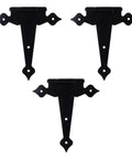 Three Piece T Shaped Rustproof Iron Door Hinges Set For Shed Or Gate Doors In 5 6 And 8 Inch Sizes With Eight Positioning Screw Holes