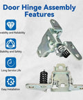 Top Shelf Front Lower Door Hinge Combo For Your Dodge Ram Whip Includes Driver Left And Passenger Right Brackets, showcasing durable steel assembly.