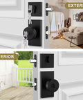 Image showing Matte Black Exterior Door Knob And Deadbolt Set Built Tough Heavy Duty Zinc Alloy Front Door Lock with keyed alike entry.