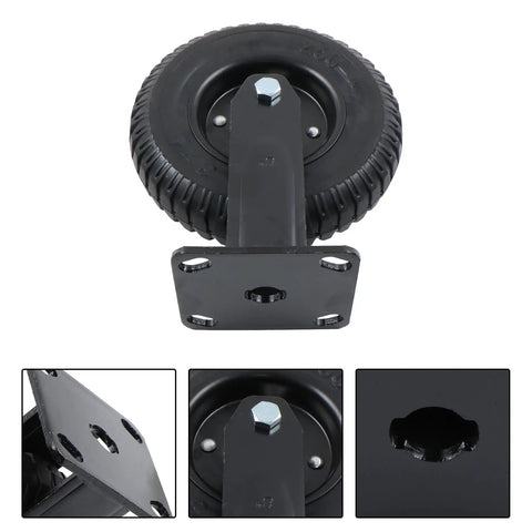 8 Inch Heavy Duty Polyurethane Caster Wheels 4 Pack Swivel Rolling Casters showing a detailed close-up of the wheel and mounting plate.