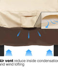Heavy Duty Waterproof Patio Chair Covers 2 Pack Large Beige And Brown Tough As Nails showing air vent feature