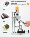 Compact Mini Drill Press Table Packing Beefy Torque And Smooth Variable Speed Controls Made Tough For Real World Woodworking Handyman Diy And Fine Jewelry Crafting with 2.1-inch drill chuck.