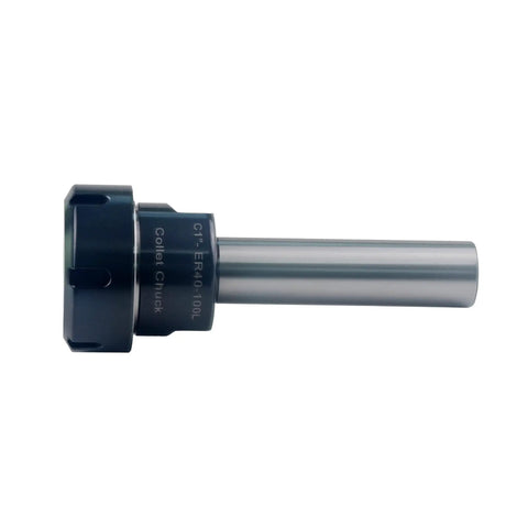 Side view of C1inch ER40 4 Inch Straight Shank Collet Chuck Holder for CNC milling use, heavy-duty 42CrMo steel, 0.005mm TIR fit for ER40 collets.