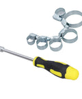 All In One Hose Clamp Kit 49 Pcs Adjustable Clamps 13 To 44 mm With 8 mm Hex Screwdriver Galvanized Carbon Steel