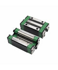 Smooth High Precision Linear Guide Rail Kit With Two 650mm HGR25 Rails And Four HGH25CA Blocks For Stable Motion Easy Install No Maintenance, two green linear blocks