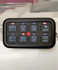 8 Gang Switch Panel System With IP68 Control Box Splash Proof Panel 60 Amp Resettable Breaker Six Extra Fuses Switched