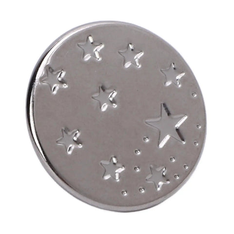 50 Set Star Shape Jeans Screw Buttons with Sick Threaded Design 17 mm Metal Button Hardware Durable Steel, shiny star-patterned design.