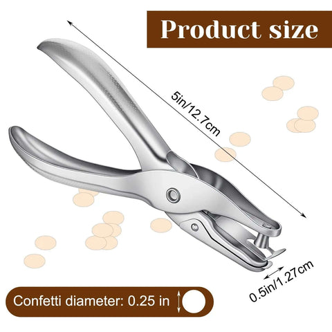 Twenty Piece Metal Handheld Single Hole Punch Set One Quarter Inch Eight Sheet Capacity Circle Paper Punch Tool for Crafts