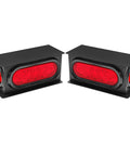Heavy Duty Steel Trailer Light Kit With 6 Inch Oval Red LED Tail Lights And 2 Inch Round Red Side Marker Clearance Lights Includes Grommets Pigtails And Connectors For Easy Bolt On Or Weld On Installation