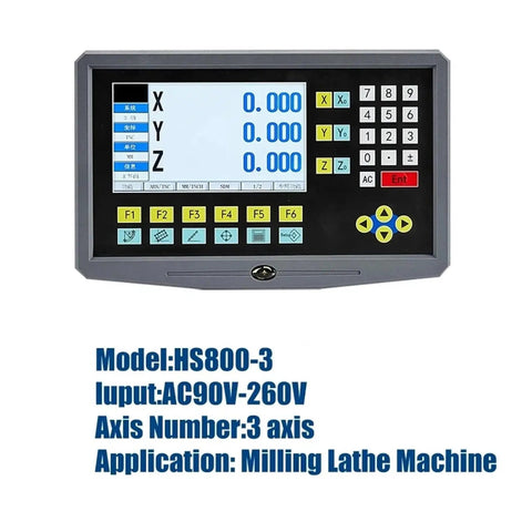 Pro Grade 3 Axis LCD DRO Readout For Milling And Boring Machines YH800-3 displayed in die-cast housing with model HS800-3