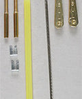 36 Inch 1/16 Aircraft Pushrods With Clevis, Heavy Duty SUL515 Hardware And Linkages For Airplane Builds, Semiflexible Zinc Plated Steel Cable System With Nylon Housing, Brass Couplers And Hardened Steel Clevises, with cable, housing, and clevises