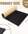 Neoprene Foam Padding Sheets With Adhesive Backing 12 Inch Wide 59 Inch Long Black, 1 Sixteenth Inch Thick, rolled out with dimensions shown