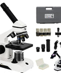Dual Power Compound Monocular Microscope For Adults And Students With 40X To 2000X Magnification All Metal STEM Lab Kit