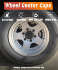 Two Pack Trailer Push Through Center Caps And Lug Nut Set For Trucks And RVs, 3.19 Inch Wheel Center Caps on tire
