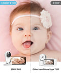 Image comparison of baby quality with 1080P Indoor Baby Cam With Audio And Night Vision Nanny And Pet Surveillance Camera vs 720P camera