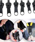 6 Piece Zipper Restoration Kit With Metal Sliders And Teeth, Universal Repair Set for Jackets Bags and Luggage, shown in use