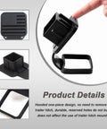 Flag Emblem Trailer Hitch Cover For 2 Inch Receivers, Dustproof Plug Cap, showing detachable design and emblem detail