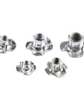 90 Piece Four Prong Tee Nuts Set Zinc Plated Steel For Woodworking And DIY Projects M5 M6 M8 Blind Captive Nuts Kit