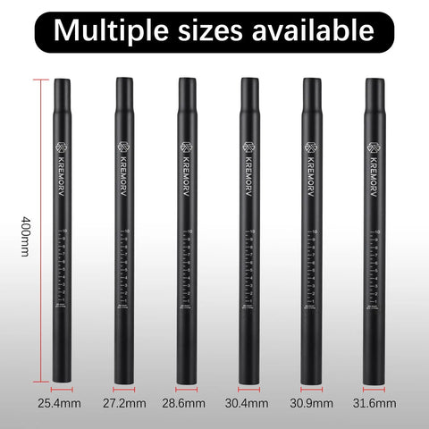 Bike Seat Post 400mm Aluminum Alloy For Mountain Road BMX And Fixed Gear Bikes, 25.4mm to 31.6mm Diameter Options