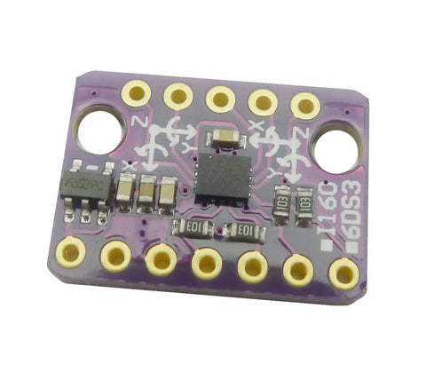 BMI160 6 Axis Gyroscope Gravity Acceleration Sensor Module, purple PCB with pin holes and chip