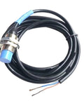 Heavy Duty M18 Non Flush Inductive Proximity Sensor with wires, designed for 15 mm detection range and 12 to 24V DC applications.