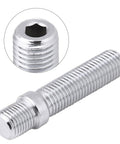 Upgrade Your Ride With Premium Extended Wheel Studs Kit Fit For Aftermarket Installations Featuring High Strength Steel And M12x1.5 Thread Pitch Plus 50mm Length Silver Finishing To Keep Wheels Secure. silver M12x1.5 extended wheel stud, 50mm steel, close-up