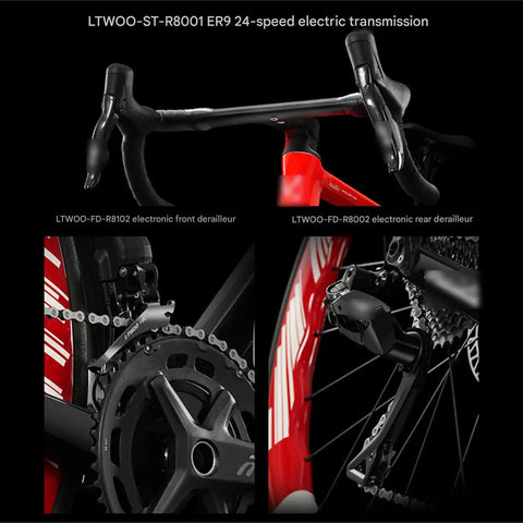 Ultralight Full Carbon Fiber Road Bike With Thru Axle Electronic Shifting And Hydraulic Disc Brakes Drop Bars Size 50 details