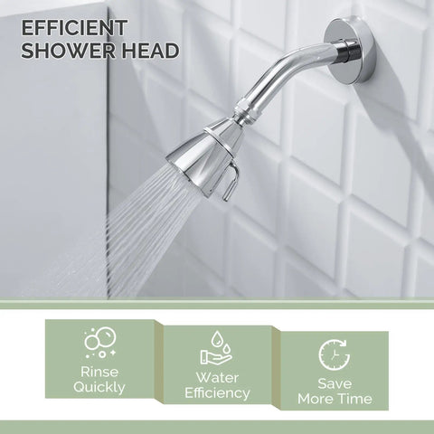 High Flow Shower Head With Brass Swivel Joint And Adjustable Sprayer Chrome Finish G One Half Inch Thread Easy Install Durable