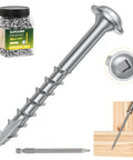 Pocket Hole Screws One And A Quarter Inch, 320 Pcs Exterior Wood Screws Size 8 By One And A Quarter, Asymmetric Quick Drive Thread