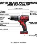 Heavy Duty Cordless Half Inch Hammer Drill Driver Kit features include a 500 inch pounds torque and 2-mode speed selector for tough jobs.