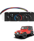 AC Heater Control Panel With Blower Motor Switch For 1999 2000 2001 2002 2003 2004 Jeep Wrangler TJ Right Hand Drive Climate Control Replacement 55037473AB BL101 HS373 with red Jeep Wrangler image