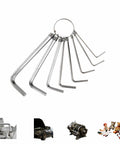 Pro 8-Piece Metric Hex Key Set With L-Shaped Allen Wrenches And Key Ring, 1.5-6mm Sizes displayed on a white background