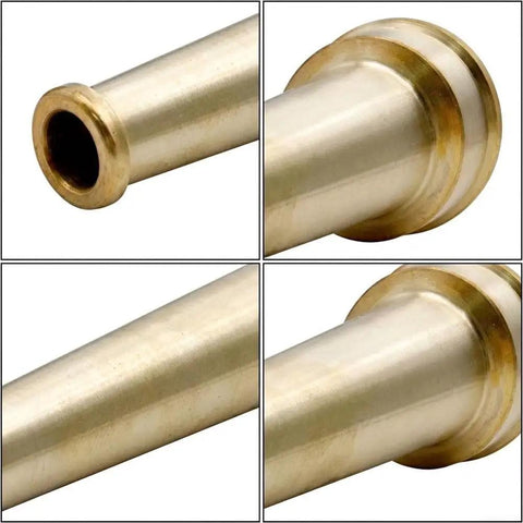 Close-up of Top Tier Heavy Duty Brass Fire Nozzle 1.5 Inch NST fitting showing solid brass construction and detailed finish.