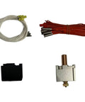Level Up Your 3D Printing Game With This Killer V400 Hotend Parts Kit featuring wiring, heating tubes, and a nozzle and heater.