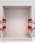 Drawer Slide Jig Kit With Magnetic Arm Punch Locator for effortless cabinet hardware alignment installed in empty cabinet.