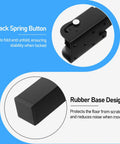 Black spring button for 14 Inch Folding Table Legs 4 Pack Heavy Duty Metal Furniture Legs with locking hinges and rubber base.