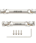 Tough Cnc Machined Center Driveshaft Kit For Axial Scx24 C10 Bronco Jeep Wrangler with adjustable U joint and silver finish.