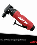 Pro Grade.5 Horsepower Angle Die Grinder At 20000 Rpm showing a red body and angled head for effective grinding and cutting tasks.