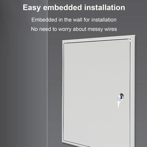 Weatherproof Outdoor Electrical Box Enclosure With Recessed In Wall Outlet And Cable Management Lockable Hidden Wiring Cabinet For Home And Commercial Use Durable Galvanized Steel Junction Box 60x15x80 cm, wall-mounted locked cover