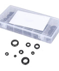 180 Pcs Grommet Assortment Kit DIY Friendly Rubber Firewall Hole Plugs For Cars And Trucks, Protection Rings, Various Sizes, High Temperature Resistant, Durable Auto Seals For Engine Bay And Bodywork. Clear storage box with assorted black rubber grommets