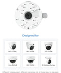D20 Junction Box For Dome Cameras Waterproof Weatherproof Aluminum Outdoor Mounting Housing top view with camera compatibility