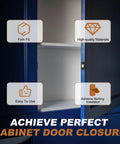 Open cabinet showing Ultra Thin Stainless Steel Cabinet Door Magnets With Adhesive Backing No Drill Required 4 Pack Magnetic Door Catches.