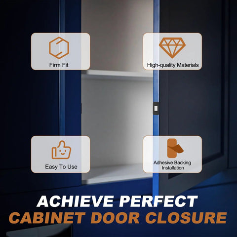 Open cabinet showing Ultra Thin Stainless Steel Cabinet Door Magnets With Adhesive Backing No Drill Required 4 Pack Magnetic Door Catches.