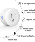 Zigbee Mini Smart Plug Outlet 2 Pack That Works With Alexa Google Home And Echo Devices, hub required, showing features