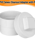 4 Inch PVC Sewer Cleanout Adapter With Plug Pipe Fitting DWV Flush Cleanout Cap for drainage piping system