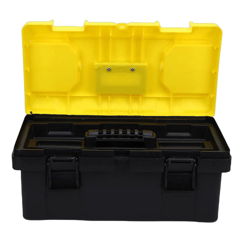 Durable Plastic Tool Box With Secure Locking Latch And Sturdy Handle, Removable Tray, Lockable Lid For Truck Bed Or Home Garage, Easy Carry