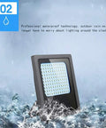 Spot Lighting Solar Floodlight Outdoor 120 Led Remote Control Solar Ga,，， in water, showcasing waterproof technology and bright LEDs.