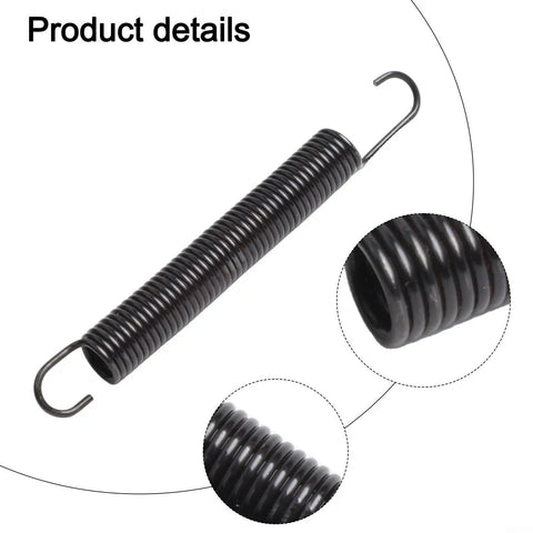 Close-up of Two Pack 9320611 Extension Spring for lawn mower parts, showing metal coils and hook ends, heavy duty replacement springs.